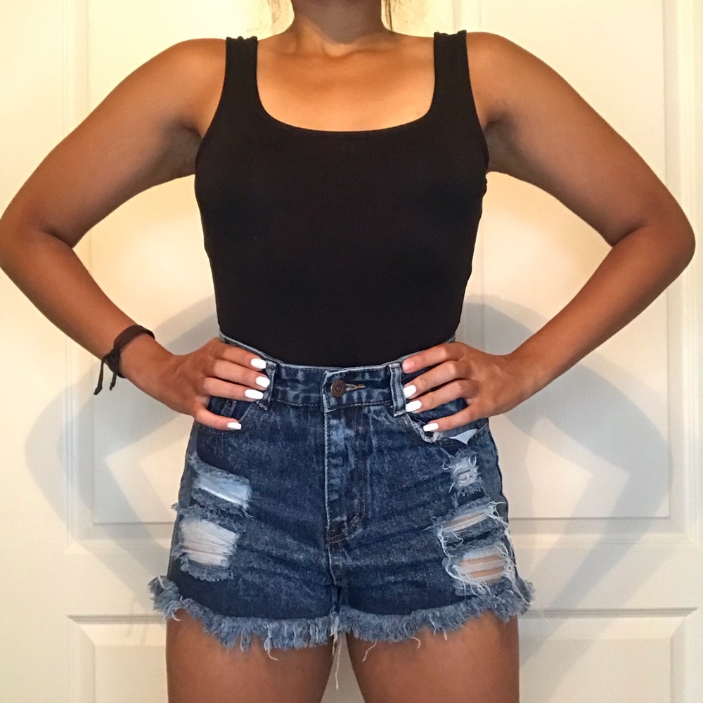 Black square neck bodysuit (NWT)